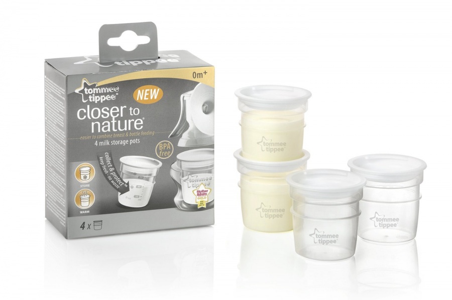 Nádobky na skladovanie materského mlieka C2N Closer to nature 4 ks