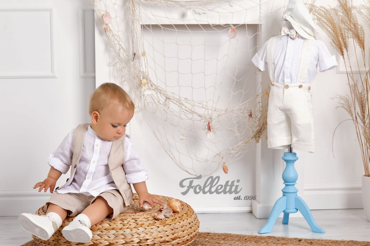 22A012 Ľanový oblek pre chlapca