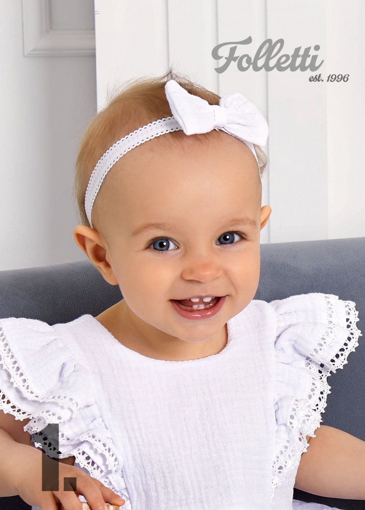 Biele bavlnené šaty na krst v klasickom štýle 62