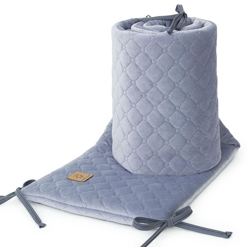 Zamatový chránič do detskej postieľky   Sivý 30x180cm