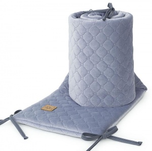 Zamatový chránič do detskej postieľky   Sivý 30x180cm