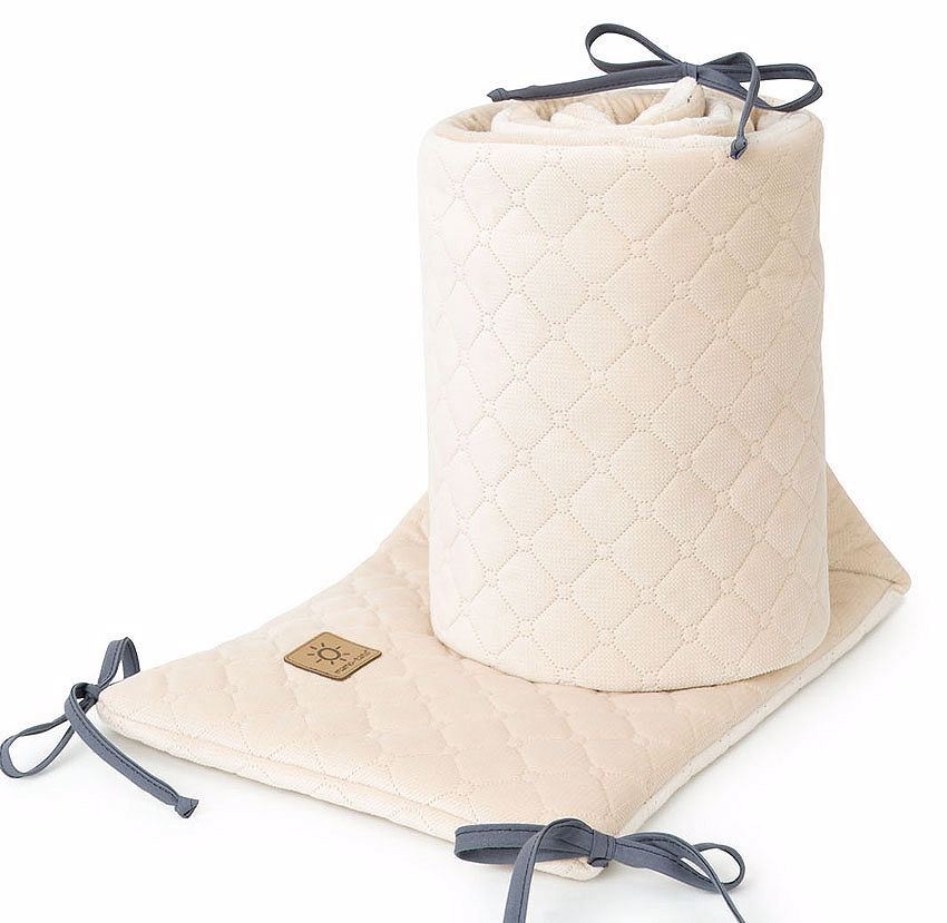 Zamatový chránič do detskej postieľky   Béžový 30x180cm