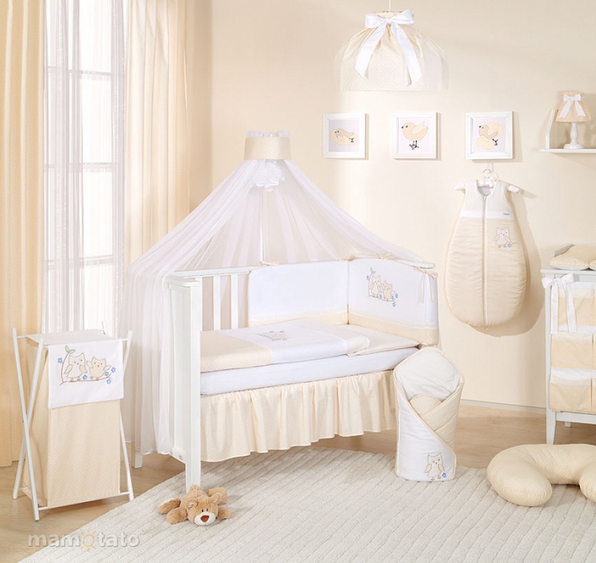 4 časťová sada Ušaté sovičky s dvojdielnym baldachýnom