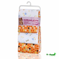 Bavlnené plienky s flanelovou úpravou Oranžové labky/abeceda