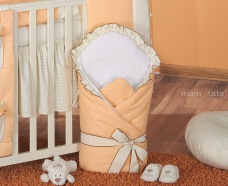 Spevnená zavinovačka so stuhou broskyňa