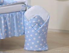 Zavinovačka s výplňou a spevnenou časťou modrá/biele bodky