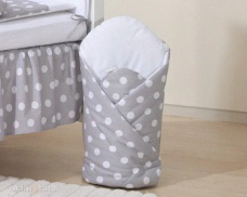 Zavinovačka s výplňou a spevnenou časťou sivá/biele bodky