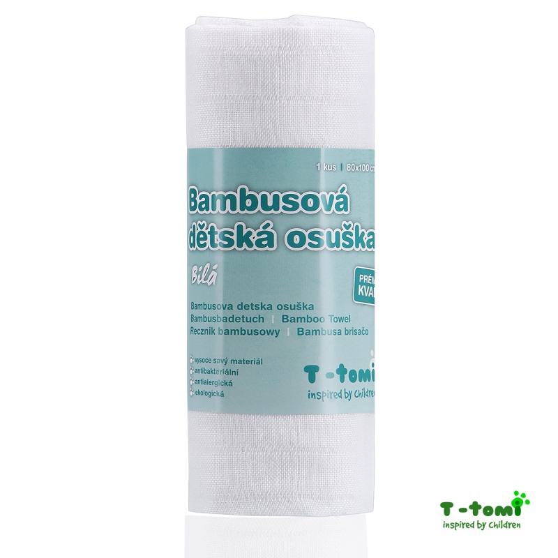 Bambusová plienková osuška 80 x 100cm biela