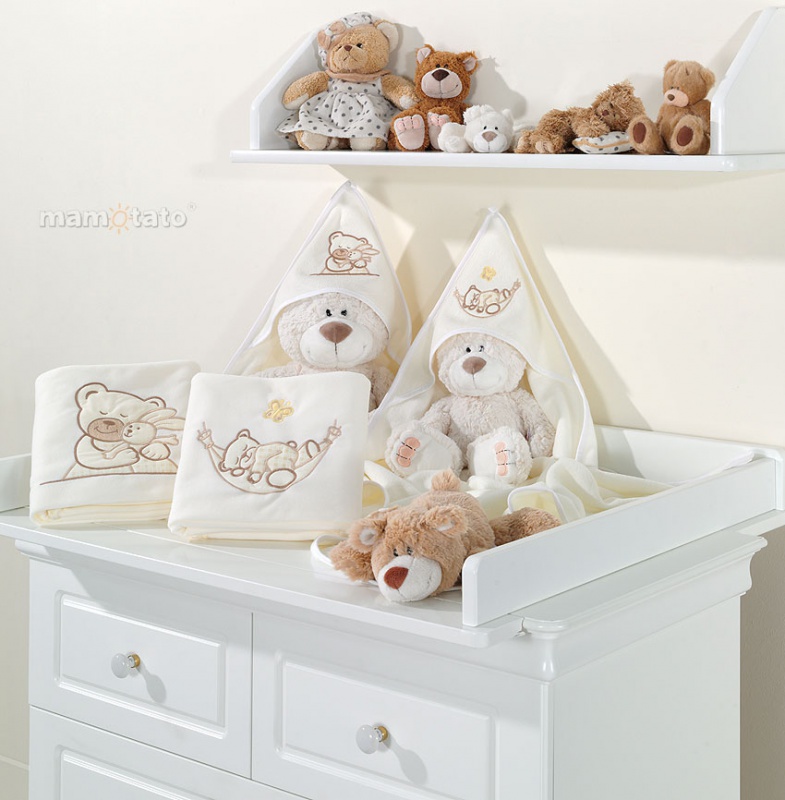 Frotté osuška s výšivkou ecru 100 x 100 cm