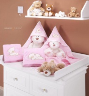 Frotté osuška s výšivkou ružová 100 x 100 cm