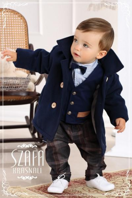 Slávnostný oteplený chlapčenský komplet CS506