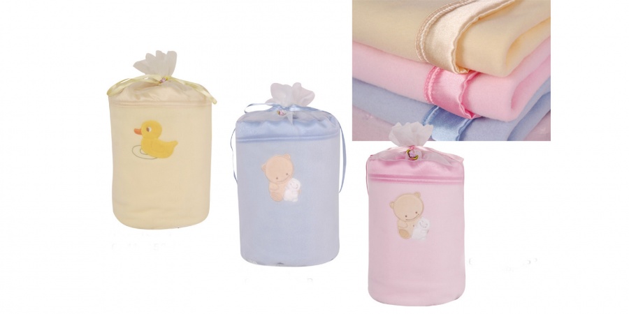 Fisová deka BabyBow v darčekovom balení/žltá kačka