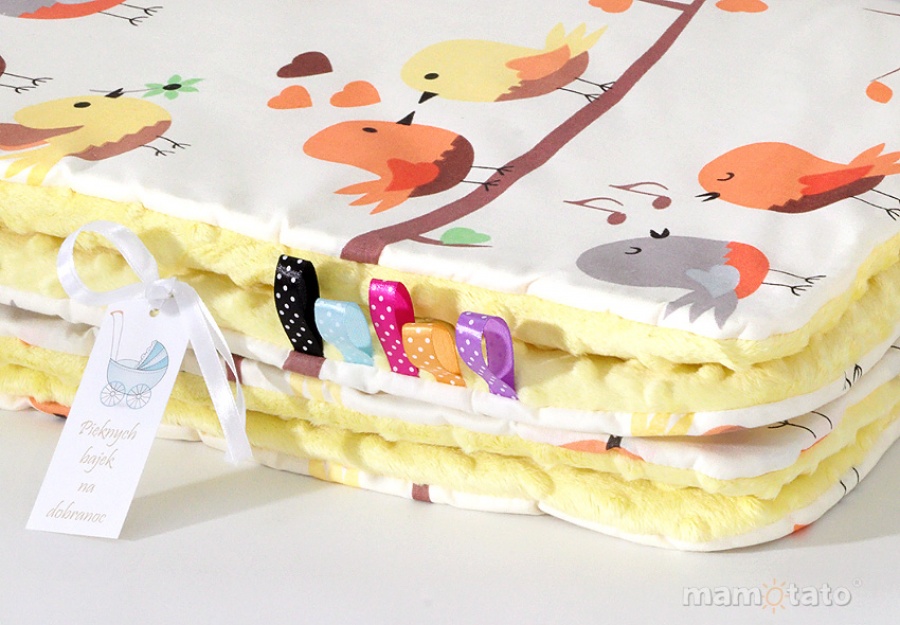 Obojstranná deka Minky - vtáčiky