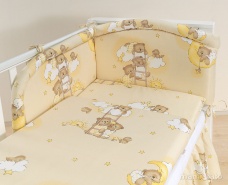 3 časťová sada do postieľky Medvedíky na obláčikoch s rebríkom