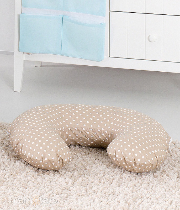 Vankúš na kojenie biela káva/bodky