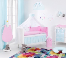 12 časťová sada s dvojstranným modifikovateľným chráničom ružová/tyrkysová