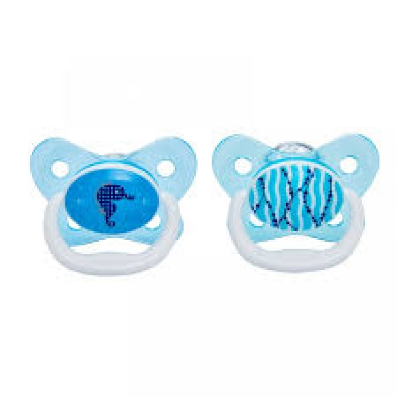 Cumlík antikolikový ortodontický - asymetrický tvar 12+ mes. PREVENT 2ks modrý