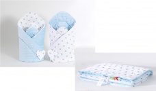 Obojstranná sada MINKI pre dieťatko v prvých dňoch sivé hviezdy na bielom podklade