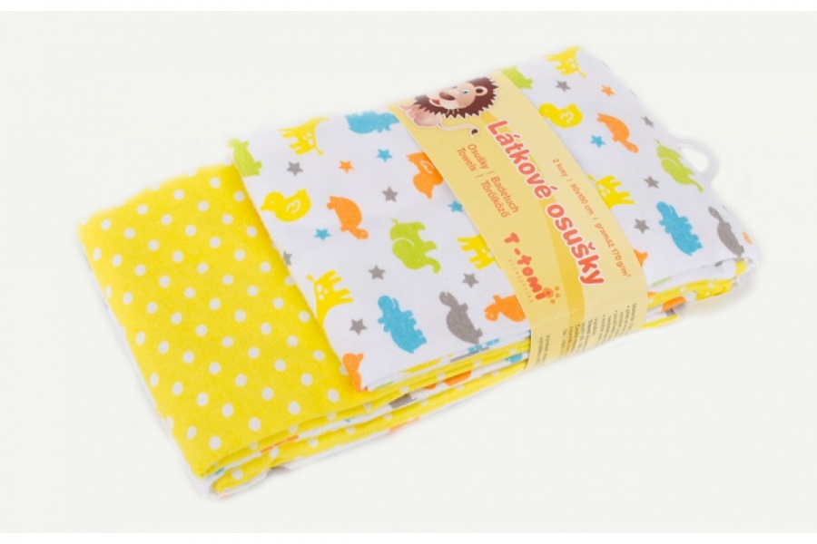 Plienkové flanelové osušky 2 ks žltá afrika