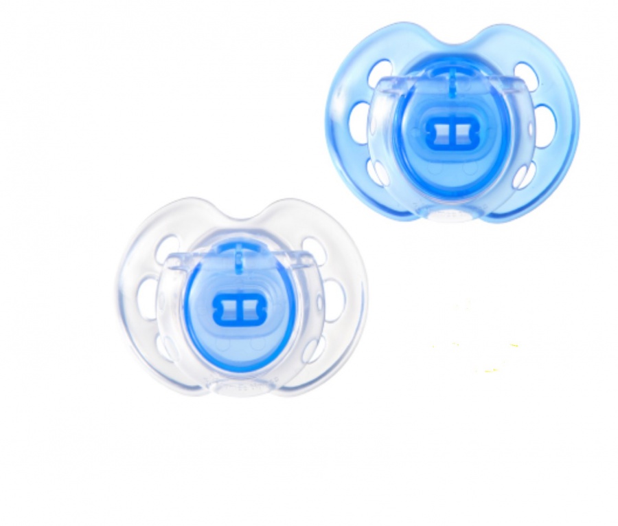 Cumlík ortodontický - symetrický tvar AIR 0-6 mes. modrý 2ks