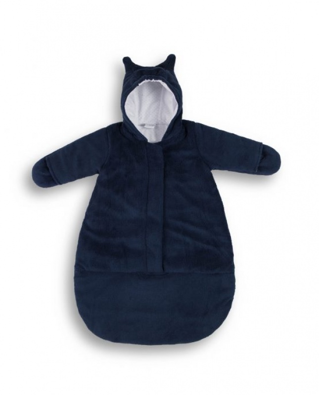 Spací vak - fusák do vajíčka s rukávmi granátový