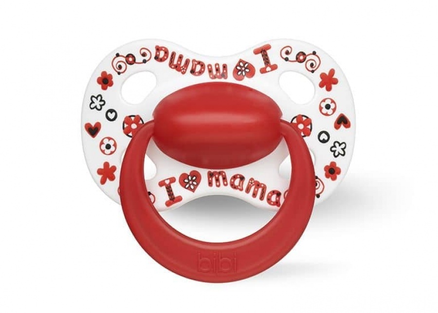 BIBI upokojujúci cumlík NATURAL HAPPINESS silikón I LOVE MAMA