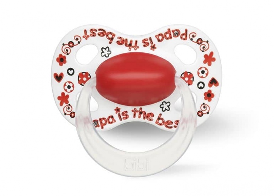 BIBI upokojujúci cumlík NATURAL HAPPINESS silikón PAPA IS THE BEST