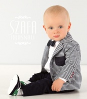 ES004 Slávnostný chlapčenský oblek s prúžkovaným vzorom