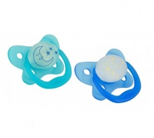 Cumlík ortodontický anticolic PREVENT Night Time 6-12m modrý 2ks