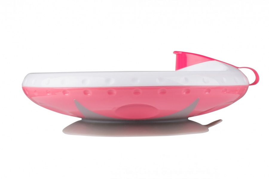 Bielo ružová miska/tanierik s ohrievaným dnom