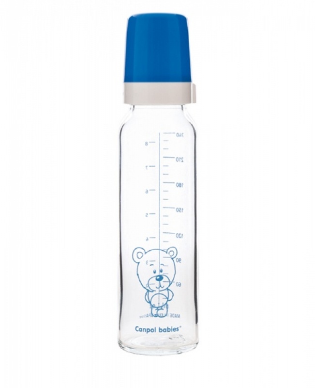 Kojenecká fľaša sklenená 240ml kamarát medveď