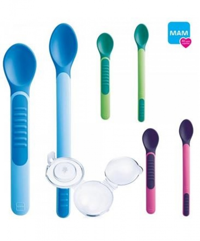 Sada 2 lyžičiek so silikónovou krytkou 6m+ MAM Baby 6933