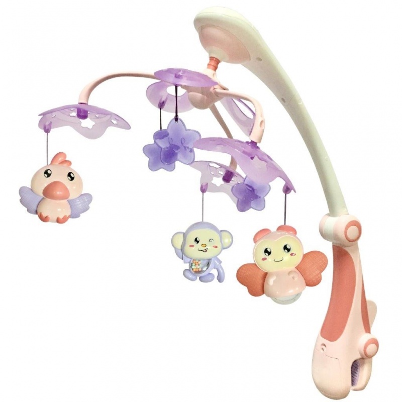 Plastový kolotoč s projektorom ALEXIS RC-822-206 ružový