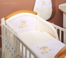 2časť. sada do postieľky s výšivkou macko na obláčiku