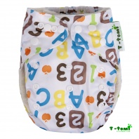 Bambusová nohavičková plienka AIO + 2 bambusové vkladacie plienky, ABECEDA