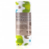 Bambusová plienková osuška s potlačou 80 x 100cm zelené slony