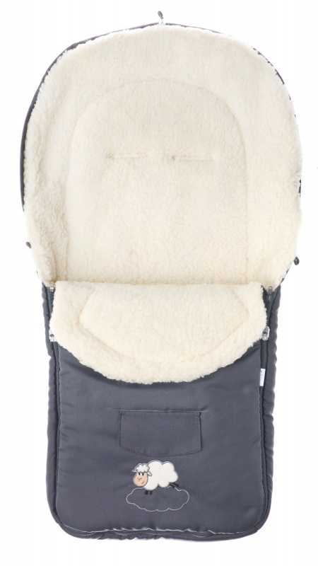 Fusák s ovčím rúnom Graphite