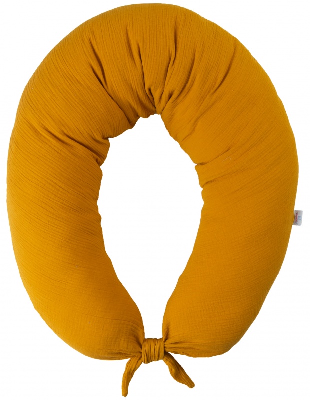 Moon mušelínový relaxačný polohovací vankúš horčica