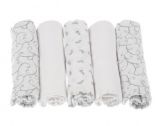 Bavlnená plienka 5 ks sivá Klasik