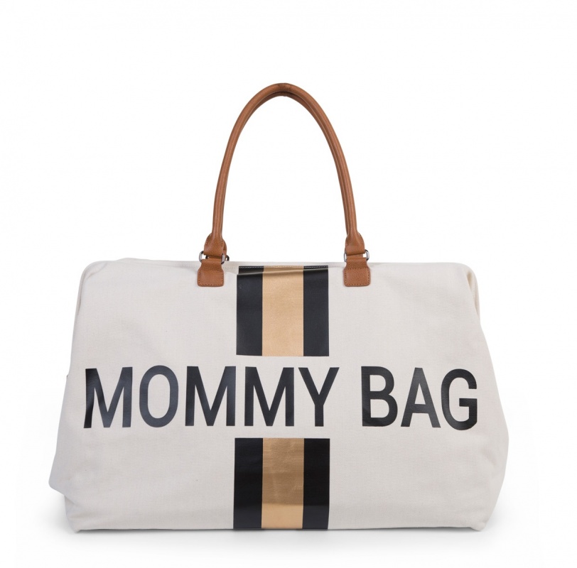 Prebaľovacia taška Mommy bag big off white/black gold
