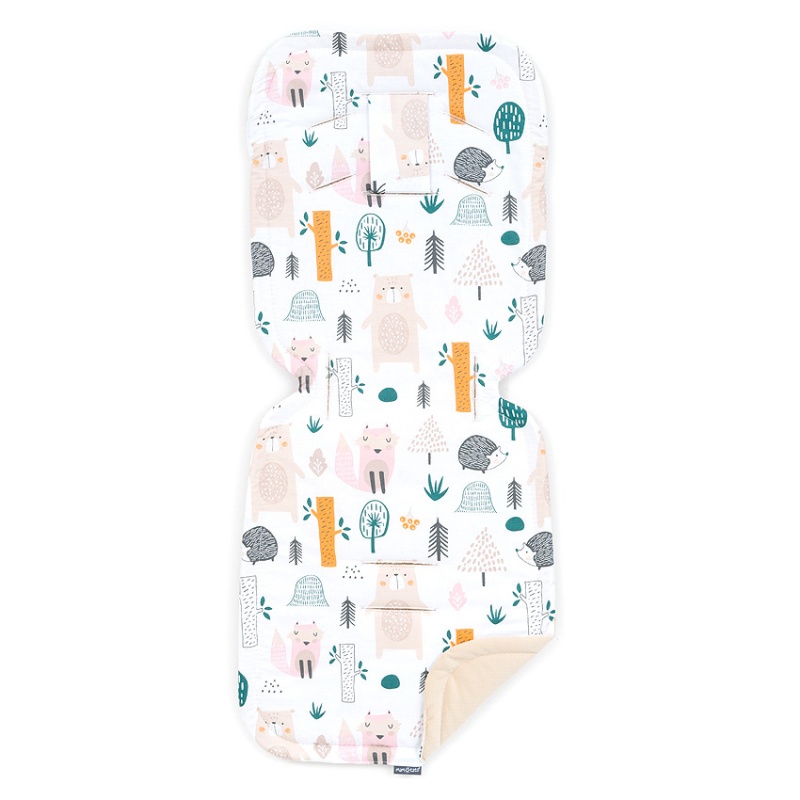 Podložka do kočíka Deluxe  - podložka, vankúš, pásy Lux Velvet beige