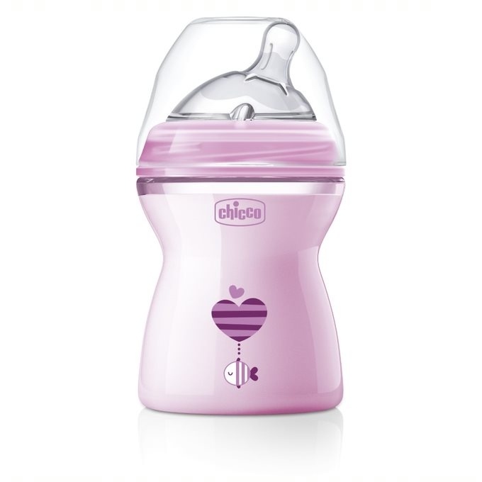 Chicco Kojenecká fľaša Natural feeling 250 ml 2 m+ rose