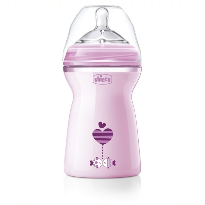 Chicco Kojenecká fľaša Natural feeling 330 ml 6 m+ rose