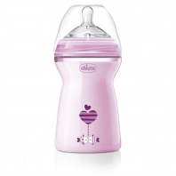 Chicco Kojenecká fľaša Natural feeling 330 ml 6 m+ rose
