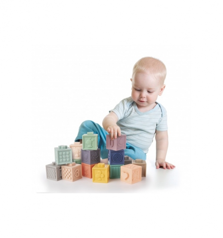 Mäkké senzorické hracie kocky 12 ks