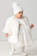 Dievčenský kabátik kožušinový C004 biela