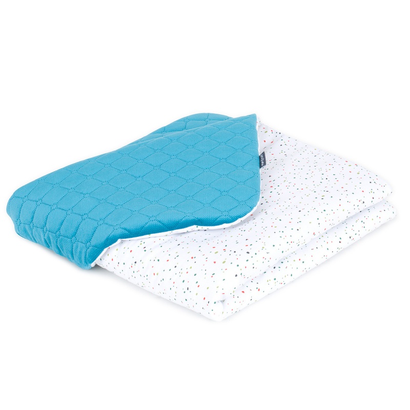 Prešívaná deka velvet/bavlna fŕkané bodky