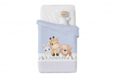 Španielska deka VIP 110x140 cm zvieratká modré